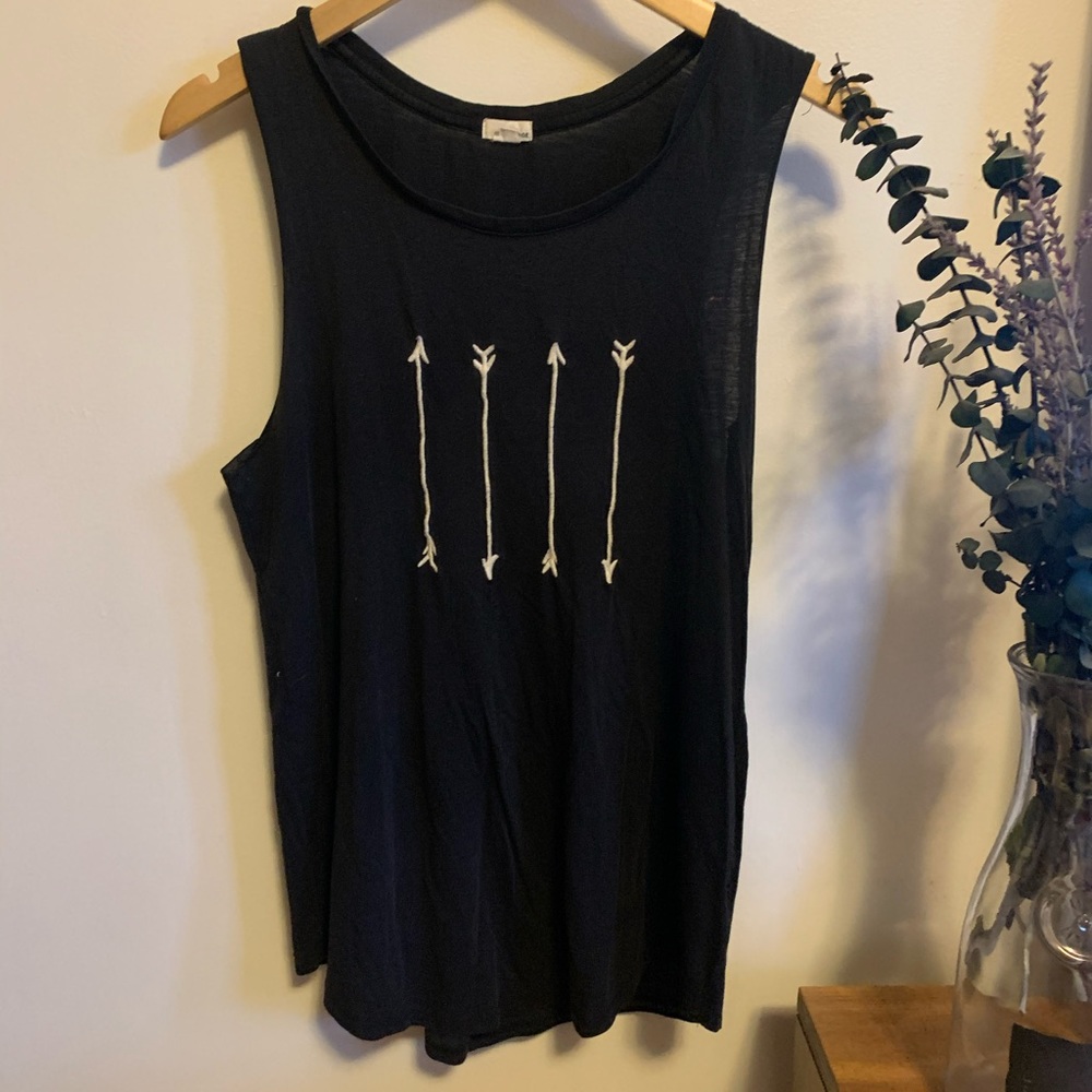 Arrow Embroidered Muscle Tank